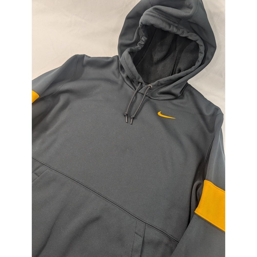 NIKE Sportswear Dri‎ Fit Therma Hoodie Men's Large Black Yellow Excellent